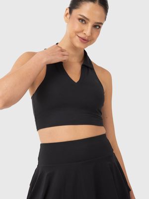 TOP para MUJER CROPPED POLO BLACK