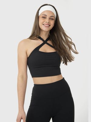 TOP para MUJER CROSS BACK CROP BLACK